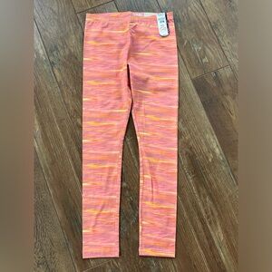 Girls’ Orange & Pink Space Dyed Knit Leggings, size XXL